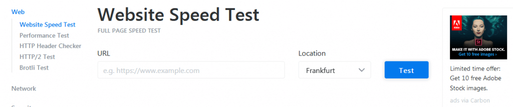 KeyCDN Website Speed Test