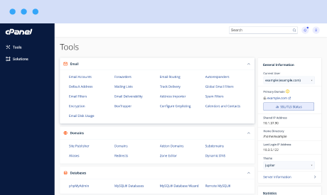 cPanel Dashboard