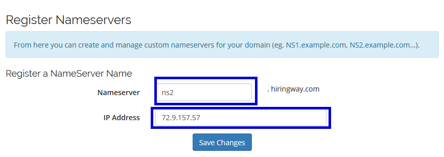 Register Secondary Nameserver